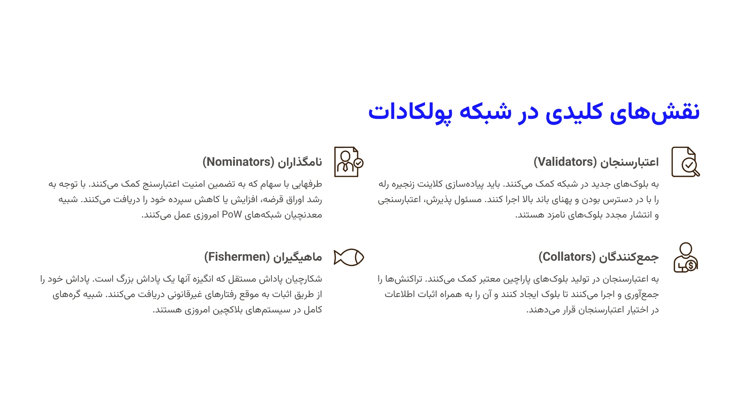 نقشهای کلیدی در شبکه پولکادات