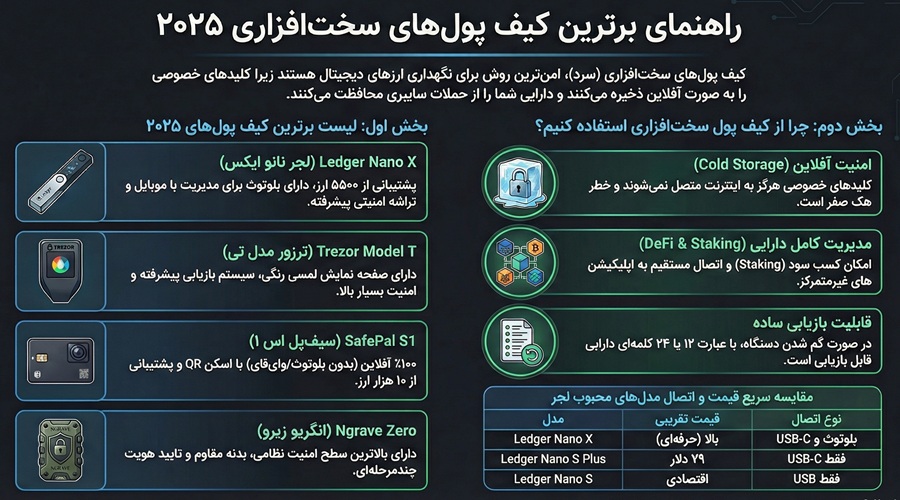 بهترین کیف پول سخت افزاری