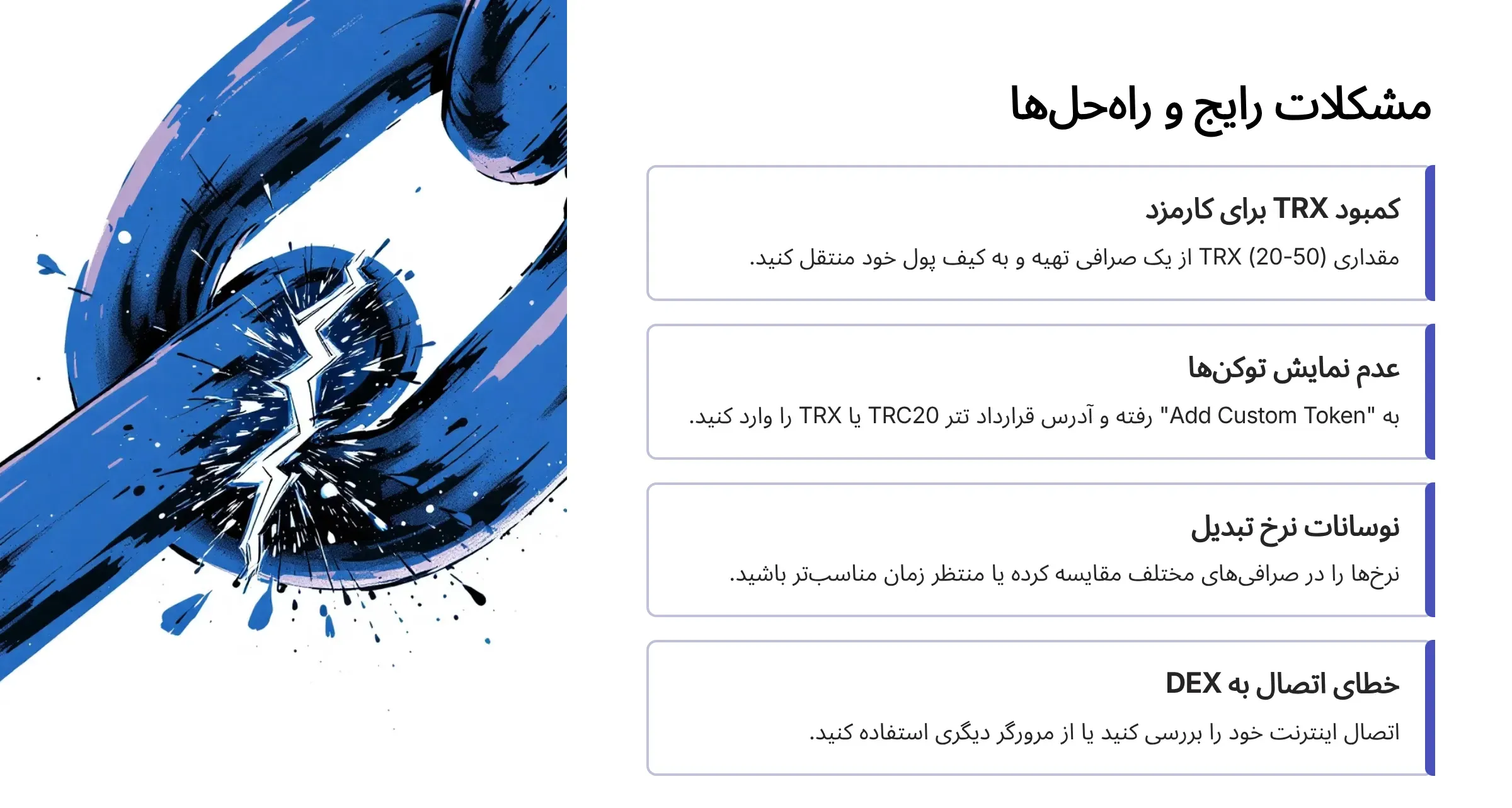 مشکلات رایج در تبدیل تتر به ترون در تراست ولت و راه‌حل‌ها