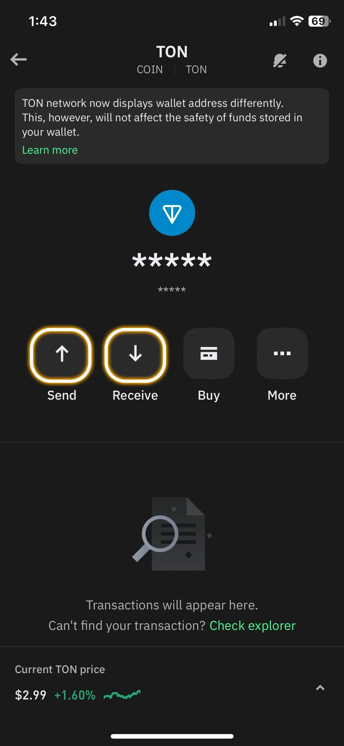گام ۳: کپی آدرس کیف پول