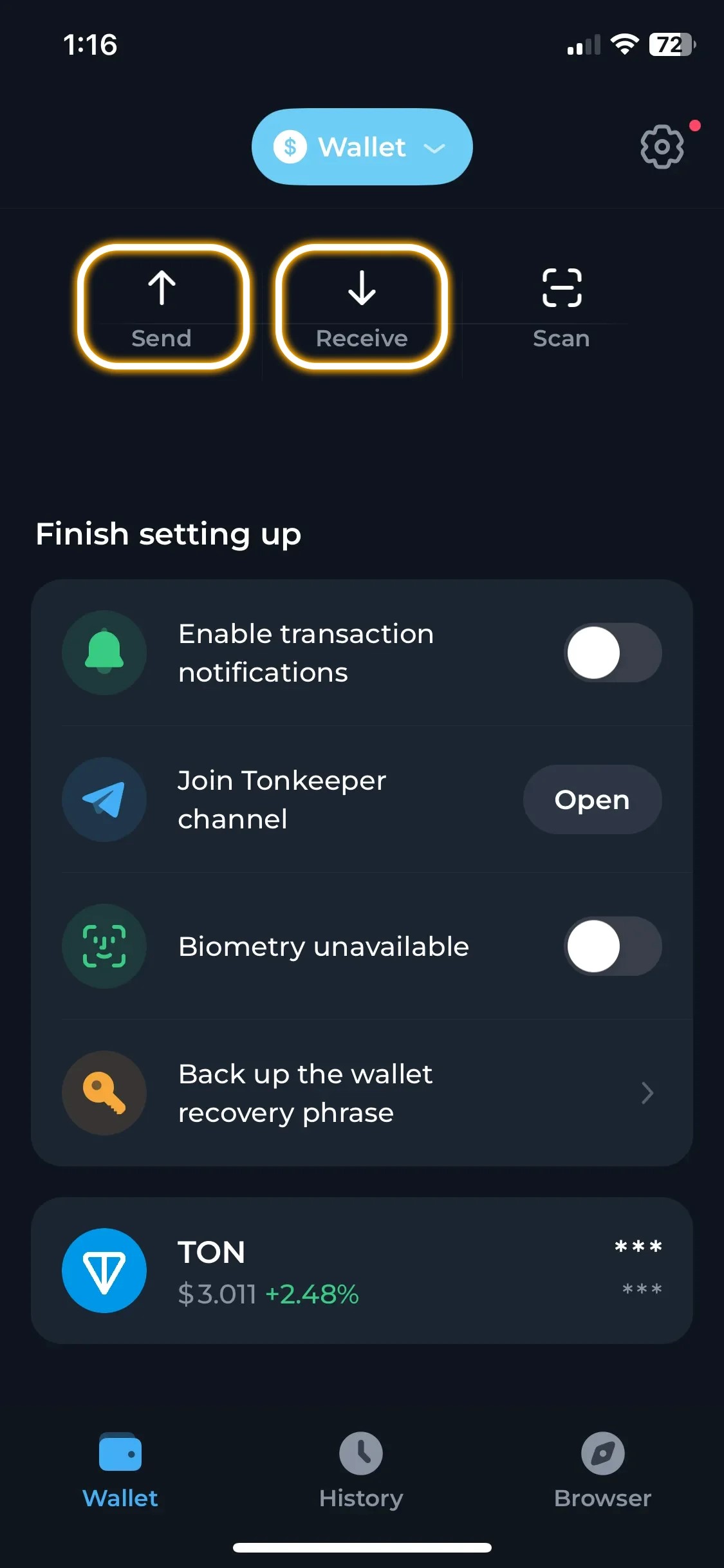 گام ۳: دریافت آدرس کیف پول