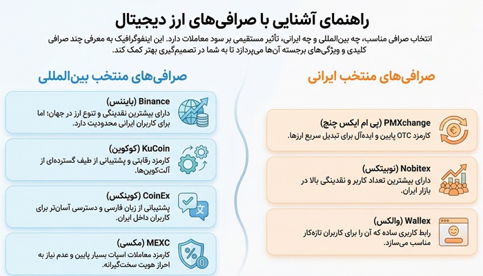 صرافی ارز دیجیتال با کارمزد کم