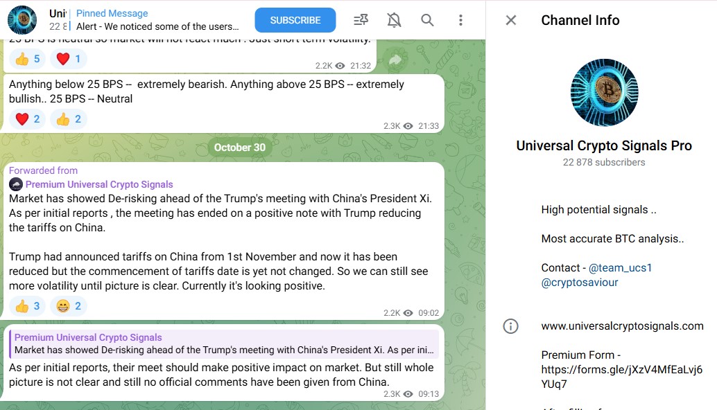 Universal Crypto Signals