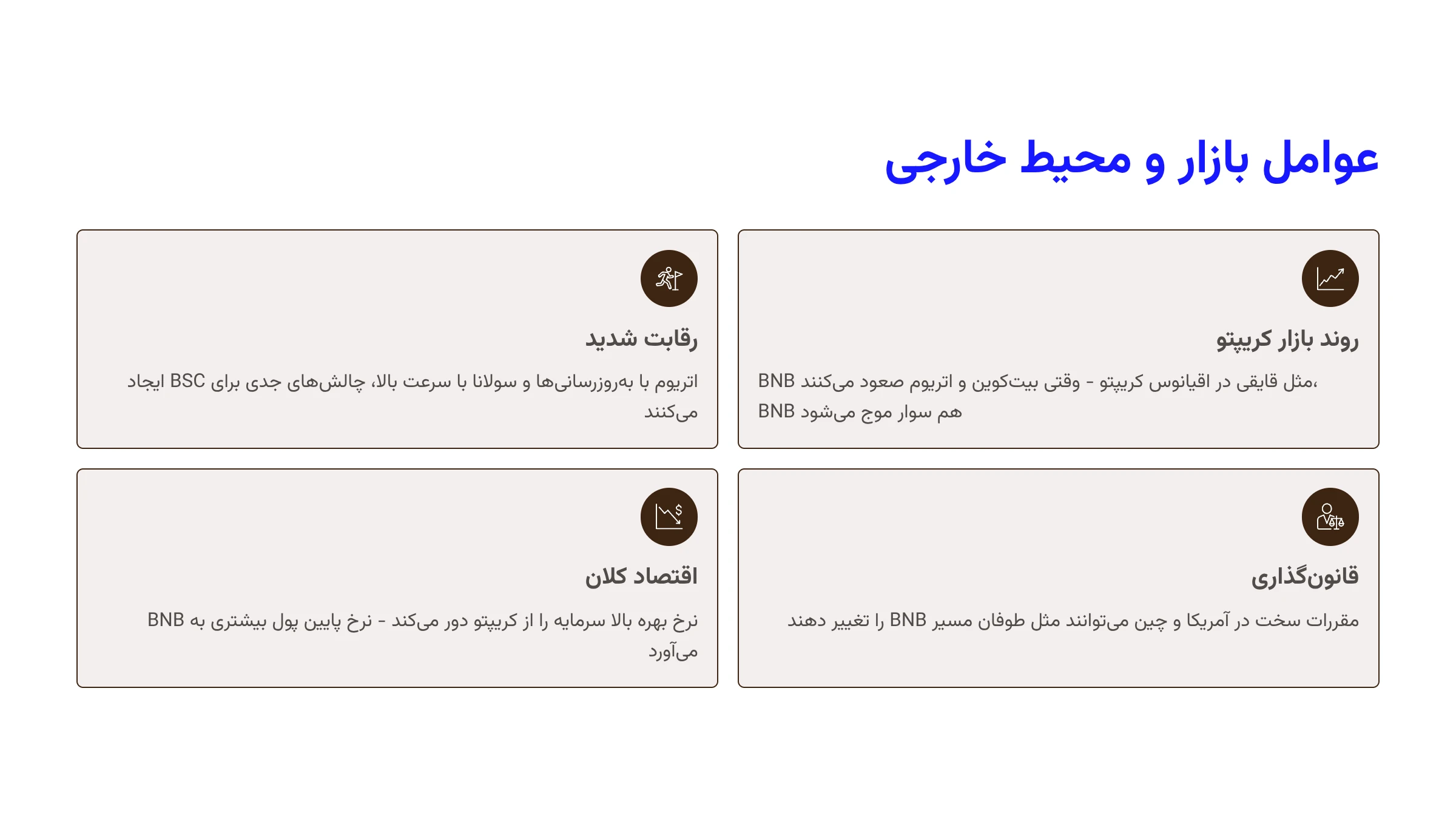 عوامل بازار و تاثیر آنها بر قیمت ارز BNB