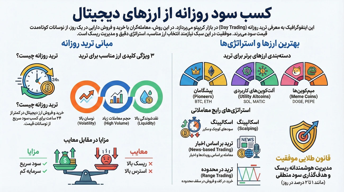 عنوان محتوا بهترین ارز دیجیتال برای سود روزانه