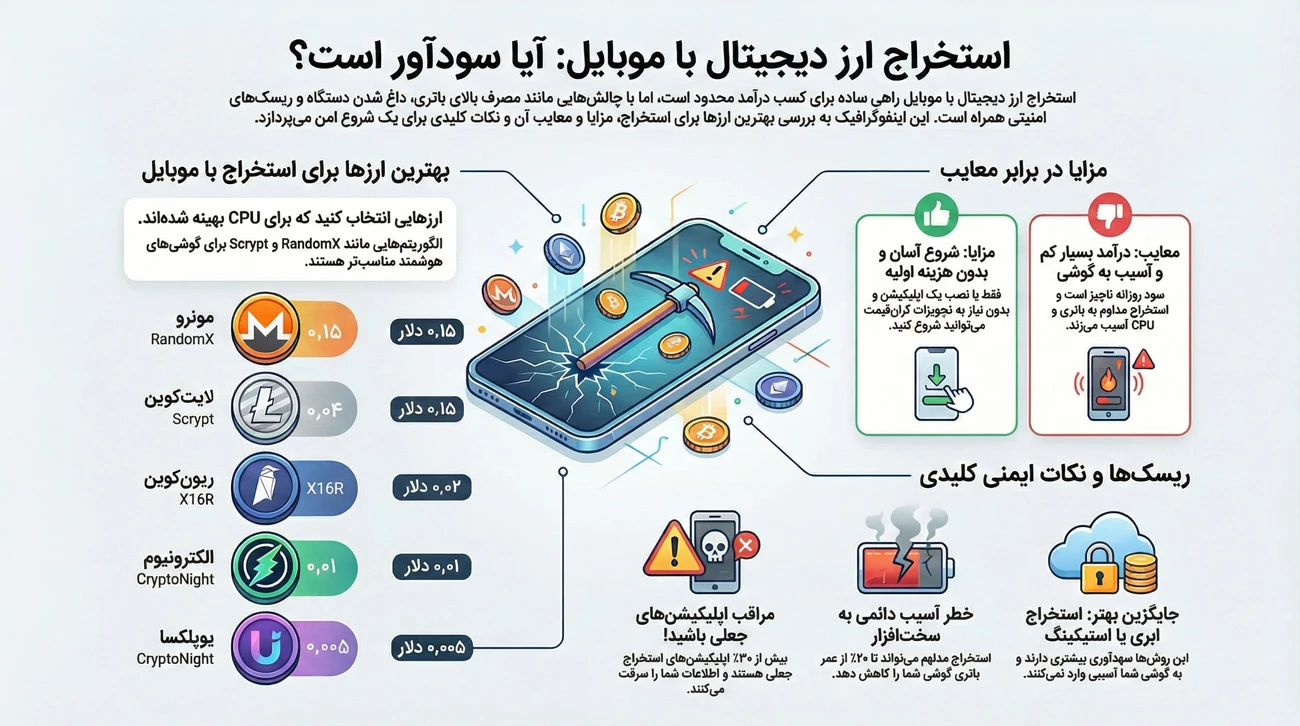 بهترین ارزهای دیجیتال برای استخراج با موبایل