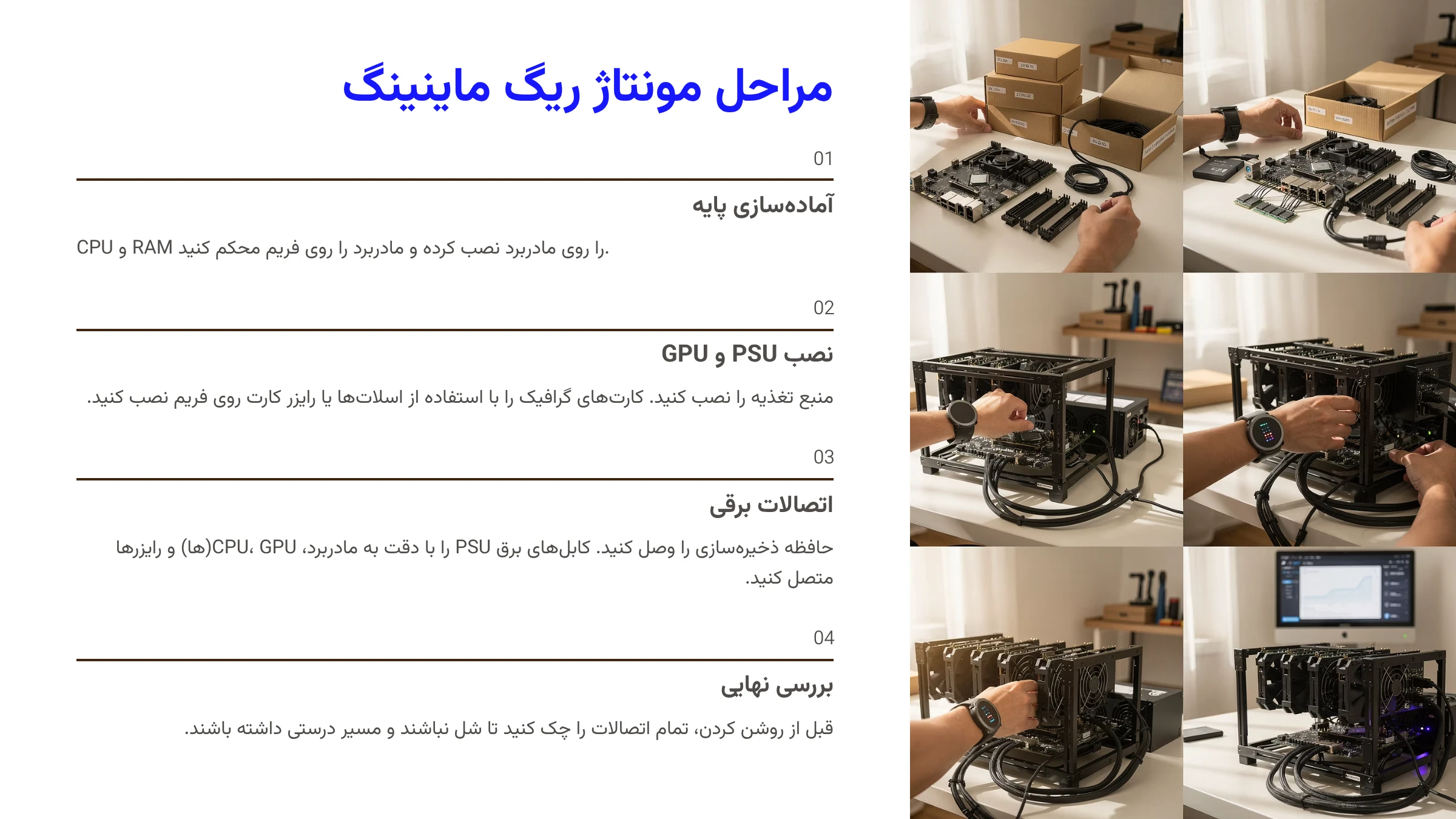 مراحل مونتاژ ریگ ماینینگ