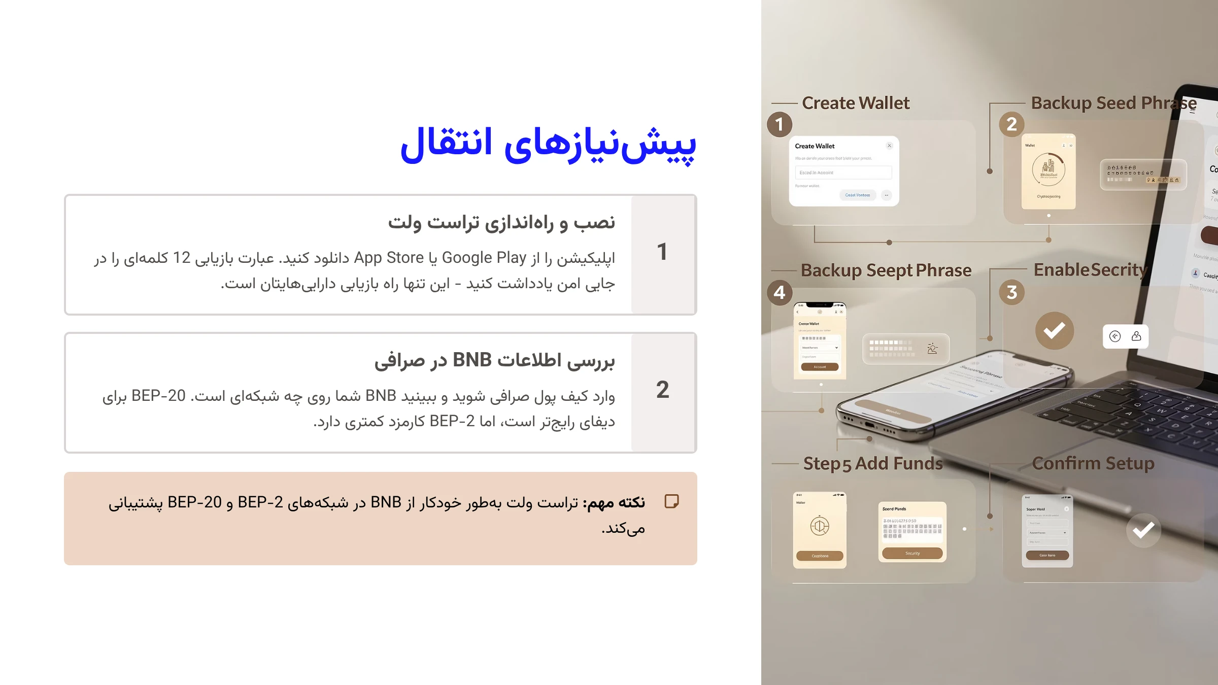 پیشنیازهای انتقال بایننس کوین به تراست ولت